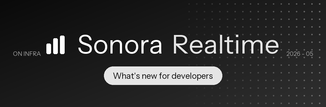 Sonora Realtime — What's New for Developers · May 2026
